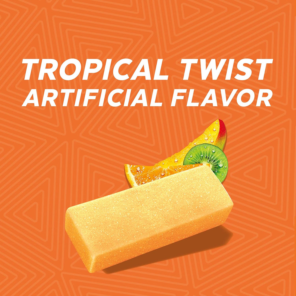 Trident Mega Tropical Twist Sugar Free Gum, 9 Packs of 10 Pieces (90 Total Pieces)