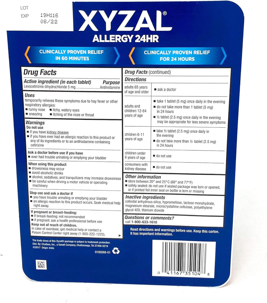 Xyzal Allergy 24 Hour (110 Count)