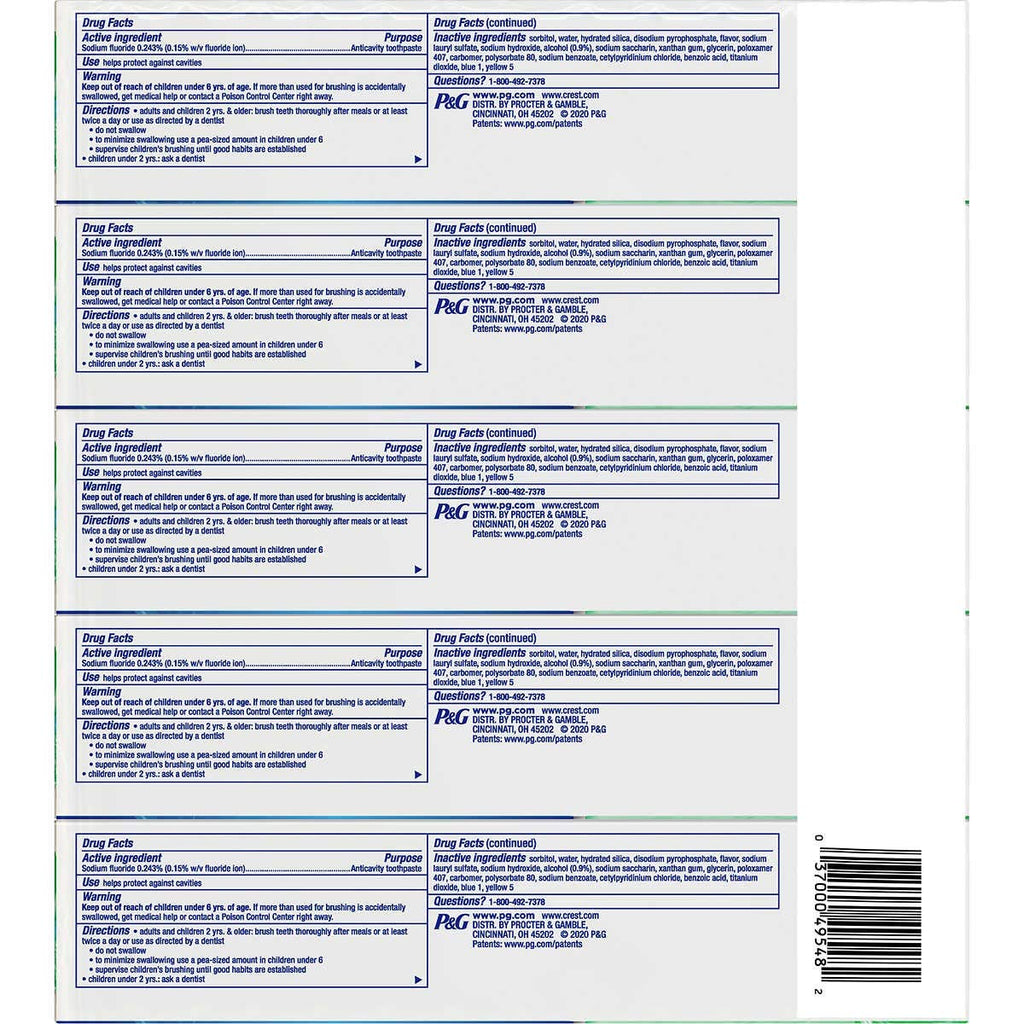 Crest Complete Advanced Flavoridetoothpaste 5 Pack 8.2 Oz Net Wt 41 Oz,, ()