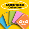 Post-it Super Sticky Notes, 4 in x 4 in, 6 Pads, 2x the Sticking Power, Energy Boost Collection, Bright Colors, Recyclable (675-6SSUC)