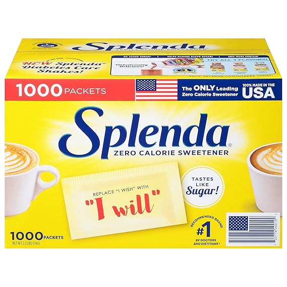 Splenda No Calorie Sweetener Value Pack, 1000 Individual Packets, 2.2 lbs,1000 Count (Pack of 1)