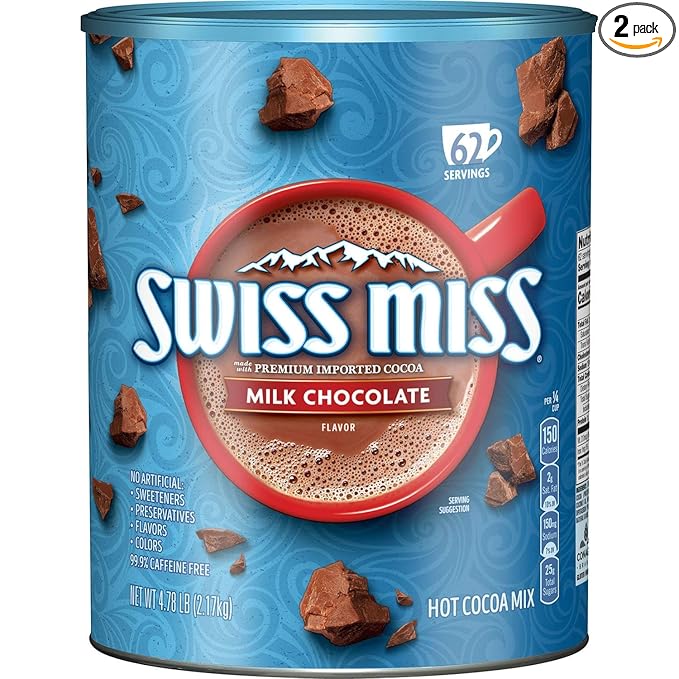 Swiss Miss Milk Chocolate Hot Cocoa Mix Canister (76.5 Ounce) (Pack of 2)