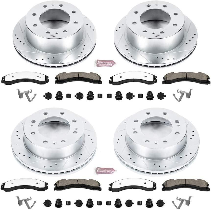 K6992-36 Front and Rear Z36 Truck & Tow Brake Kit, Carbon Fiber Ceramic Brake Pads and Drilled/Slotted Brake Rotors