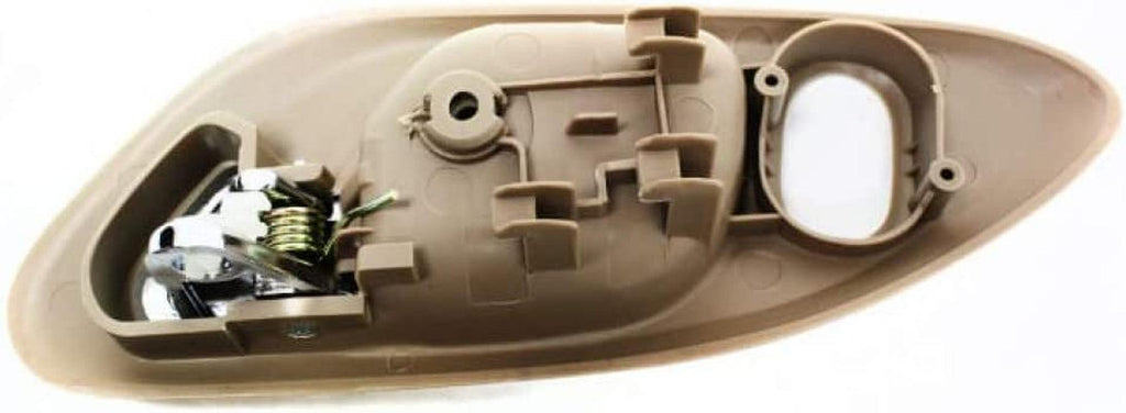 for Honda Accord Interior Door Handle Front, Passenger Side Beige Bezel with Chrome Lever (1998-2002) | with Door Lock Button | Trim: LX/EX/SE | HO1353122 | 72125S82A01ZC