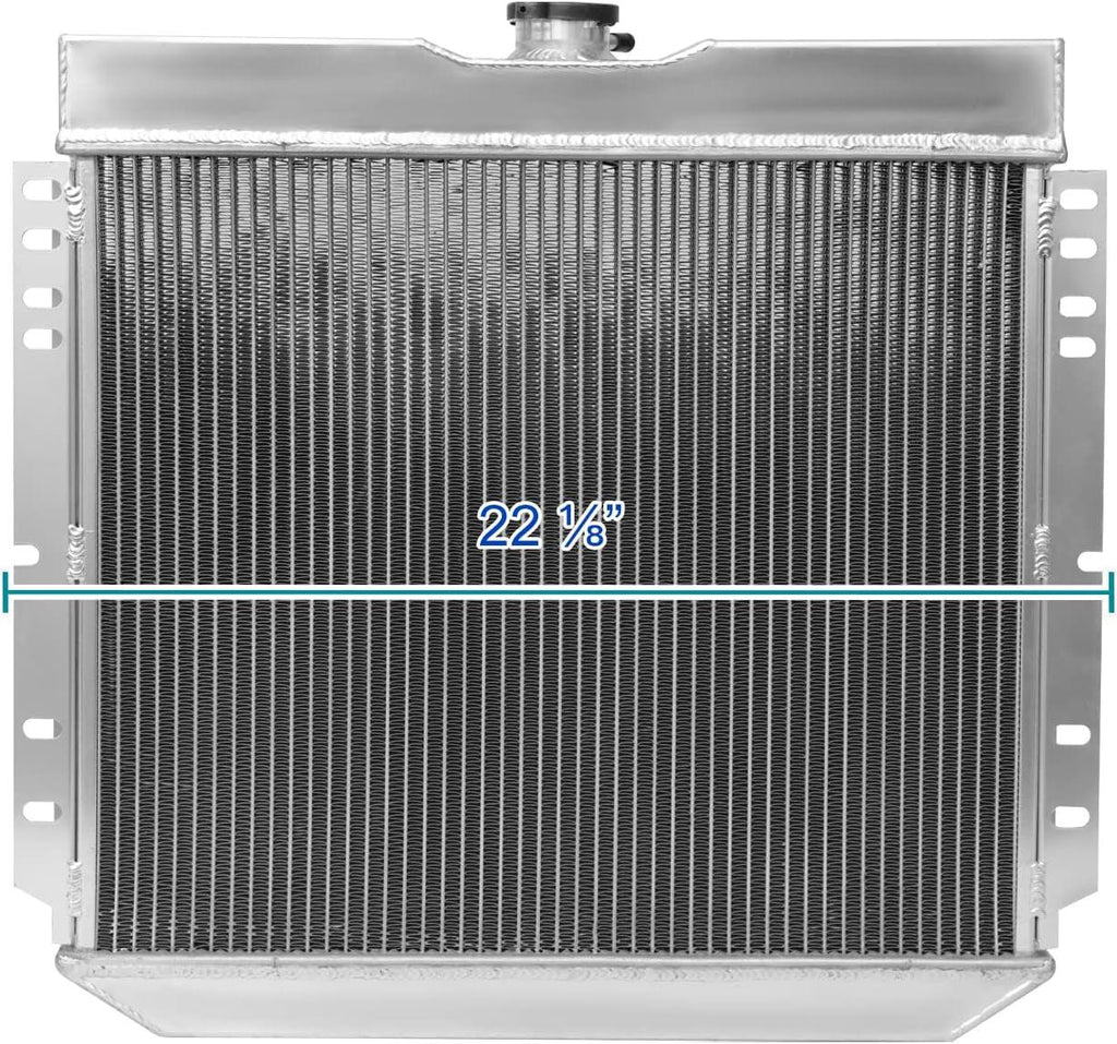 3 Core Manual Transmission 20" Passenger/Right Side Radiator Compatible with Ford Mustang/Falcon V8 1967-1970