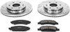 K5519 Front Z23 Carbon Fiber Brake Pads with Drilled & Slotted Brake Rotors Kit