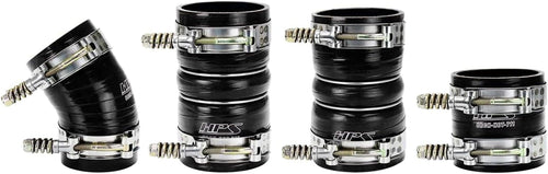 HPS Performance Black Ultra High Temp Reinforced Silicone Intercooler Hose Boots Kit Compatible for 2005-2007 Ford F250 F350 F450 Superduty 6.0L Powerstroke Diesel, 57-1537-BLK