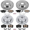 K5749 Front and Rear Z23 Carbon Fiber Brake Pads with Drilled & Slotted Brake Rotors Kit