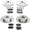 K2440 Front and Rear Z23 Carbon Fiber Brake Pads with Drilled & Slotted Brake Rotors Kit
