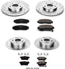 Front and Rear K2742 Carbon-Fiber Ceramic Brake Pad and Drilled and Slotted Rotor Z23 Daily Driver Kit