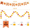 Dazonge Thanksgiving Decorations 40PCS, Pre-Assembled Thanksgiving Banner, Hanging Swirls, Fall Leaves Garland and Honeycomb Pumpkins for Thanksgiving Decor, Fall Decor, Thanksgiving Decorations for Home