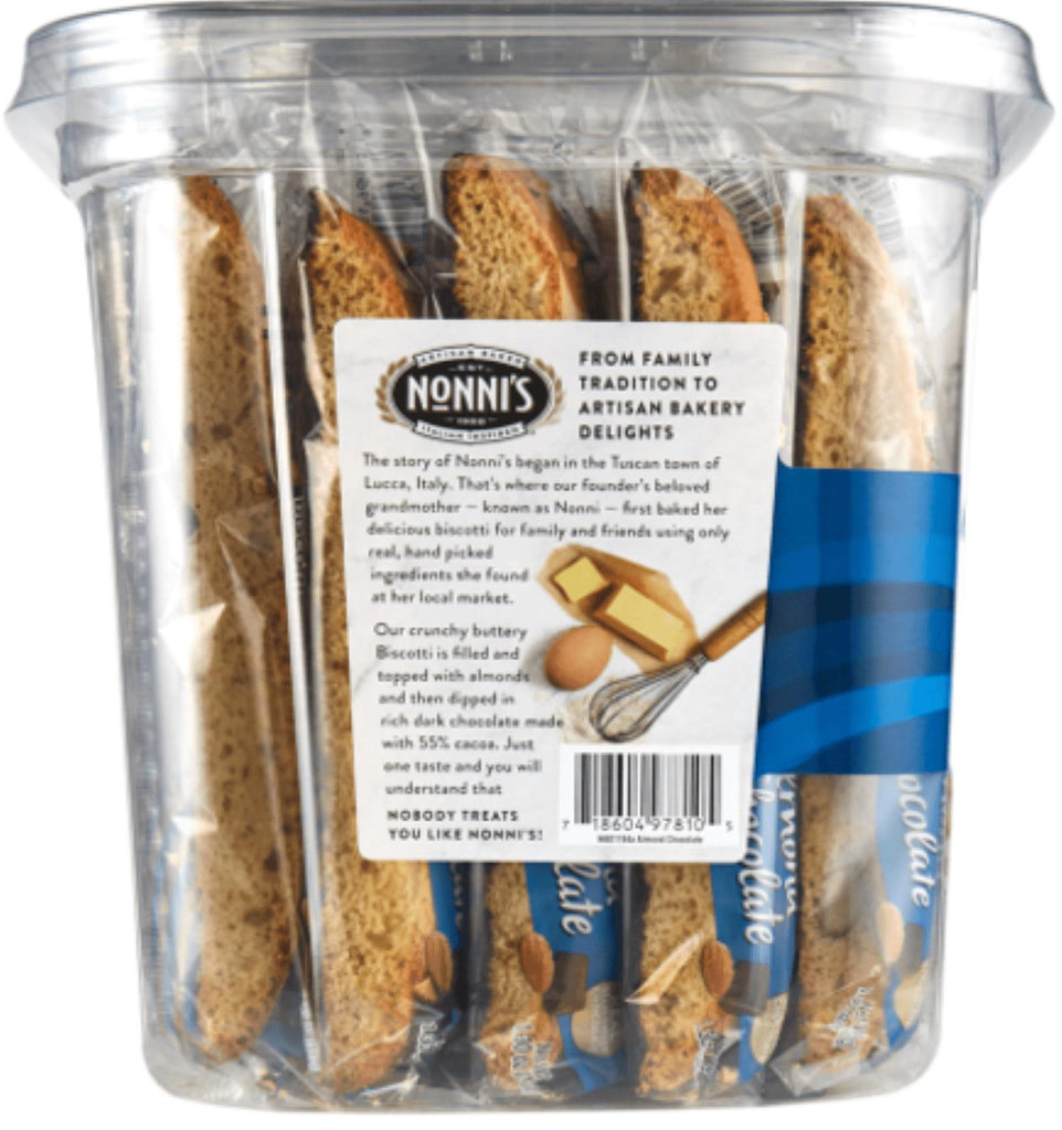 Nonnis Almond Chocolate Biscotti, 1.3 Ounce (24 Count)