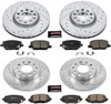 K7300 Front and Rear Z23 Carbon Fiber Brake Pads with Drilled & Slotted Brake Rotors Kit