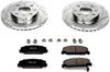 Power Stop K699 Front Z23 Carbon Fiber Brake Pads with Drilled & Slotted Brake Rotors Kit