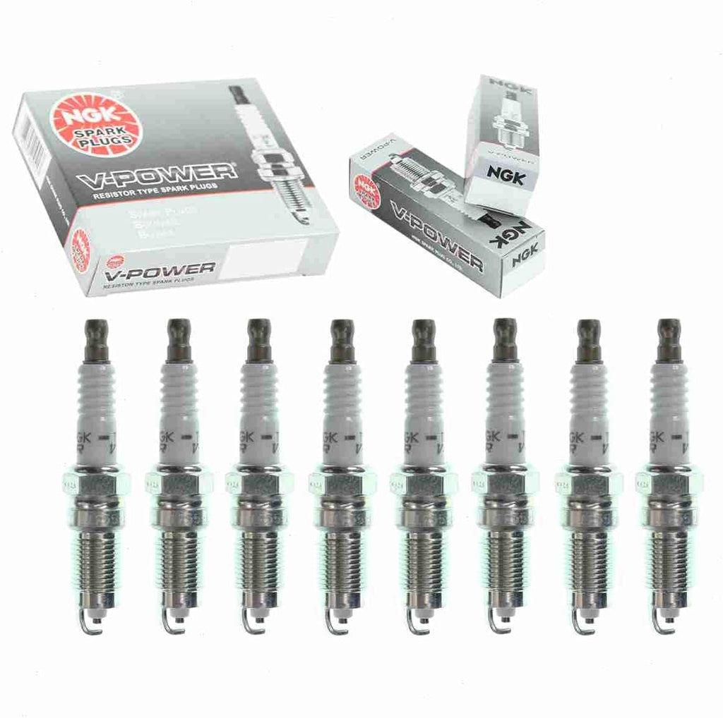8 Pc NGK V-Power Spark Plugs Compatible with Lincoln Town Car 5.0L V8 1986-1990