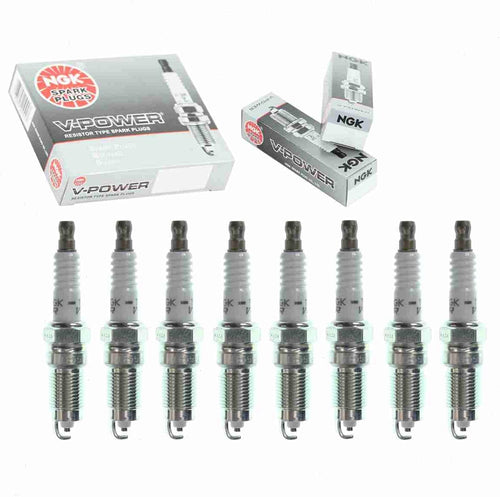 8 Pc NGK V-Power Spark Plugs Compatible with Lincoln Town Car 5.0L V8 1986-1990