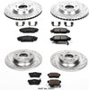 K2277 Front and Rear Z23 Carbon Fiber Brake Pads with Drilled & Slotted Brake Rotors Kit