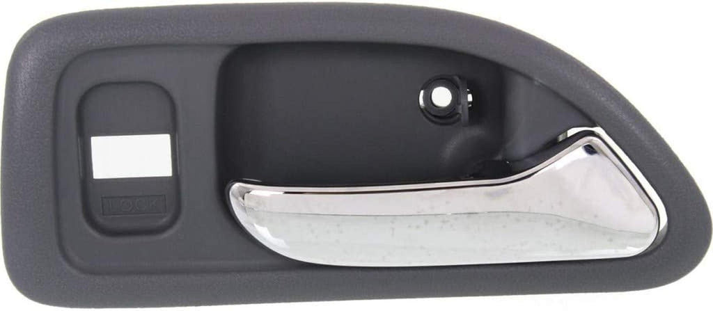 for Honda Accord Interior Door Handle Front, Passenger Side Gray Bezel with Chrome Lever (1994-1997) | with Door Lock Hole| Trim :All Submodels