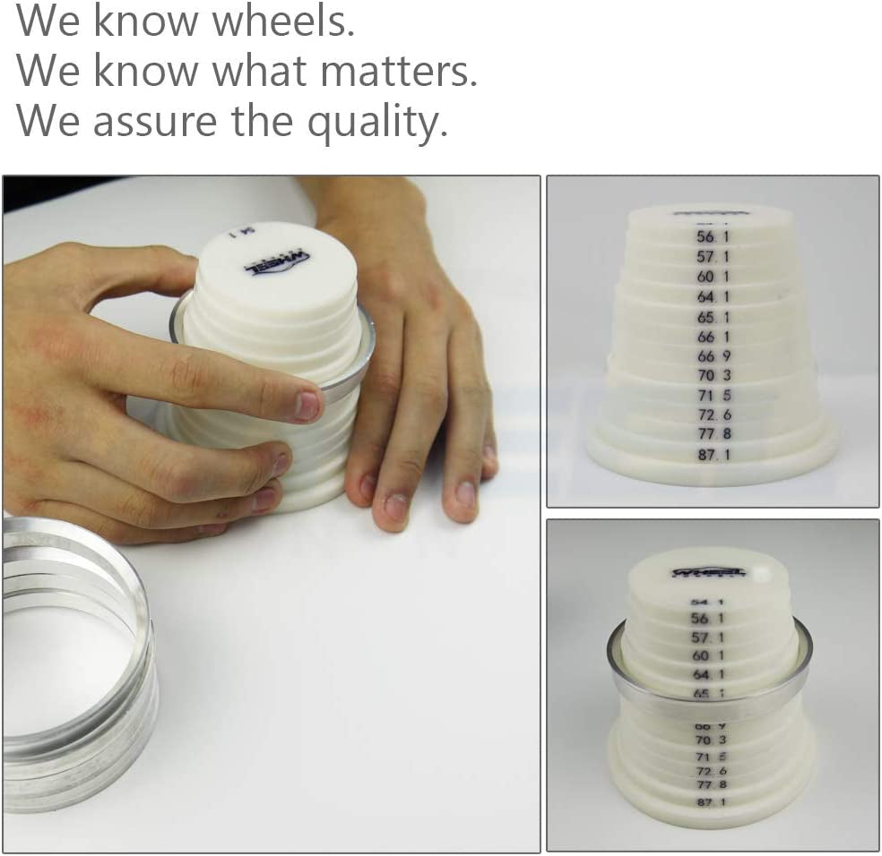 WHEEL CONNECT Hub Centric Rings 73.1 to 64.1, Aluminium Alloy Hubrings 64.1 to 73.1,Set of 4, O.D:73.1-I.D:64.15 (64.1) Mm. A