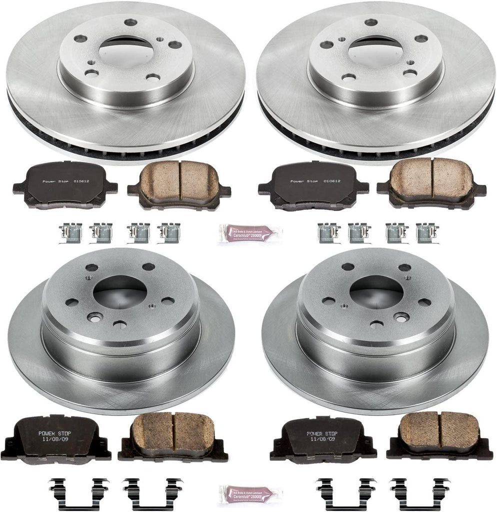 KOE1061 Autospecialty Front and Rear Replacement Brake Kit-Oe Brake Rotors & Ceramic Brake Pads