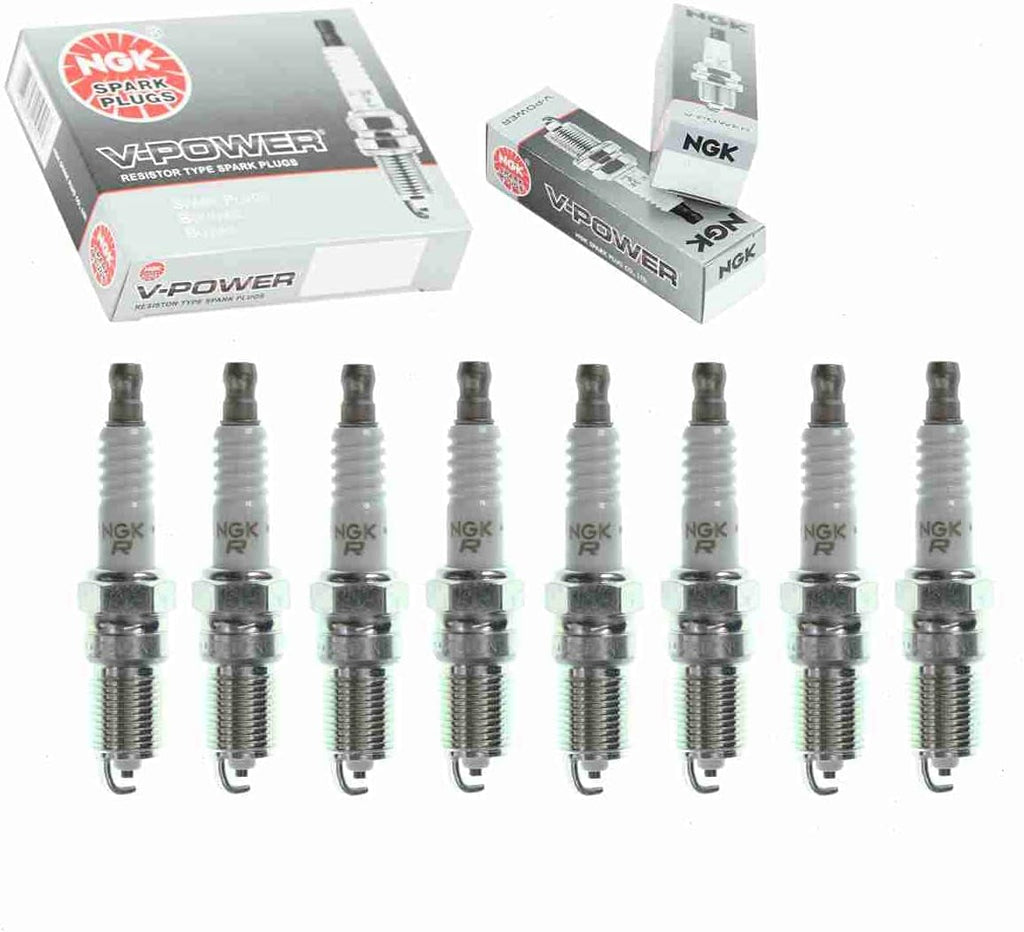 8 Pc NGK V-Power Spark Plugs Compatible with Cadillac Fleetwood 4.1L 4.5L 4.9L 5.7L V8 1982-1996