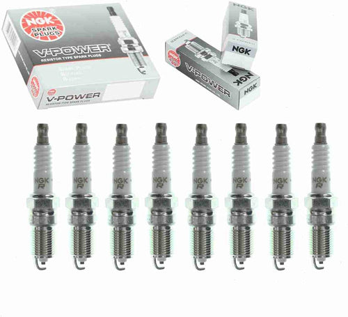 8 Pc NGK V-Power Spark Plugs Compatible with Cadillac Fleetwood 4.1L 4.5L 4.9L 5.7L V8 1982-1996