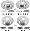 K691-26 Front and Rear Z26 Carbon Fiber Brake Pads with Drilled & Slotted Brake Rotors Kit