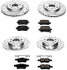 K1434 Front and Rear Z23 Carbon Fiber Brake Pads with Drilled & Slotted Brake Rotors Kit