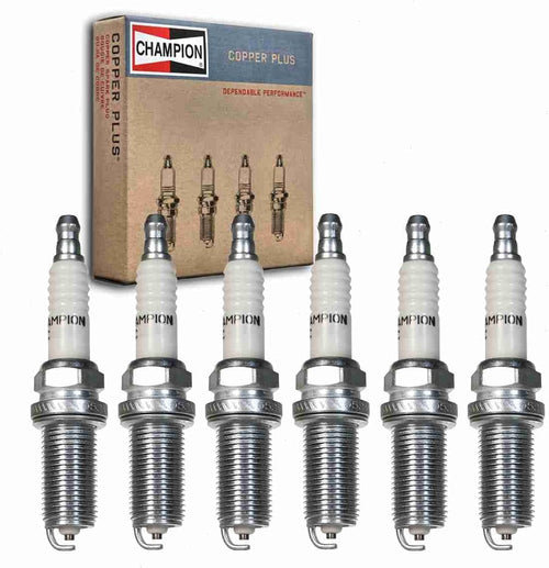 6 Pc Champion Copper plus Spark Plugs Compatible with Volvo S80 3.0L 3.2L L6 2007-2015