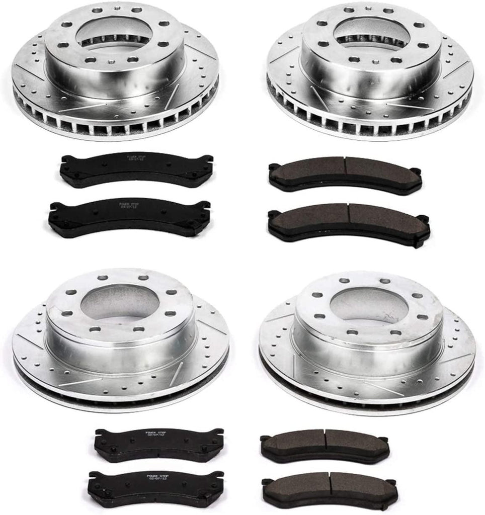 K2023 Front and Rear Z23 Carbon Fiber Brake Pads with Drilled & Slotted Brake Rotors Kit