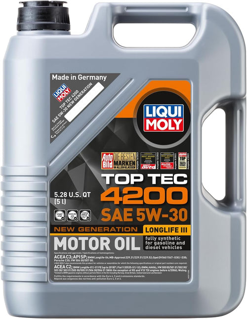 Liqui Moly (2011) Top Tec 4200 SAE 5W-30 Longlife Motor Oil - 5 Liter