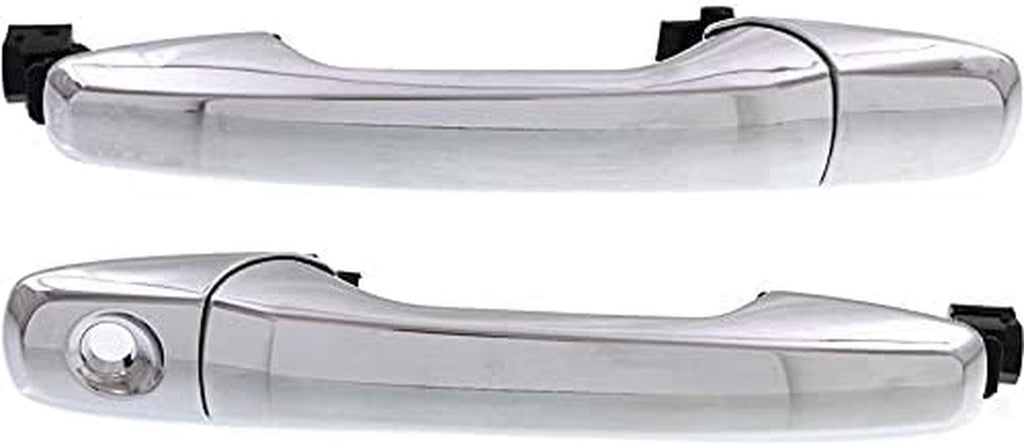 Front or Rear Exterior Door Handle Set of 2 Compatible with 2011-2014 Ford Edge, Fits 2011-2017 Ford Explorer Chrome Driver and Passenger Side