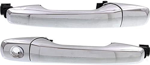 Front or Rear Exterior Door Handle Set of 2 Compatible with 2011-2014 Ford Edge, Fits 2011-2017 Ford Explorer Chrome Driver and Passenger Side