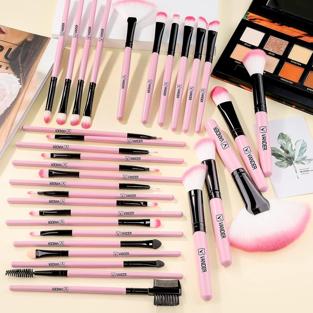 Makeup Brushes,  32Pcs Professional Soft Synthetic Kabuki Cosmetic Eyebrow Shadow Makeup Brush Set Kit