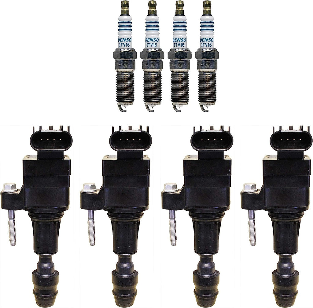 Denso 4 Ignition Coil 4 Iridium Power Spark Plug 0.044 Kit for Chevy GMC L4