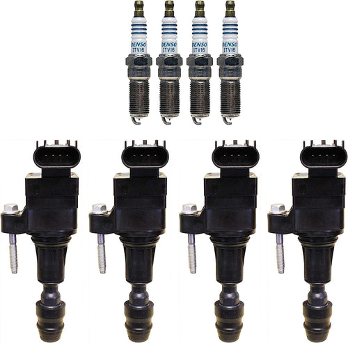 Denso 4 Ignition Coil 4 Iridium Power Spark Plug 0.044 Kit for Chevy GMC L4