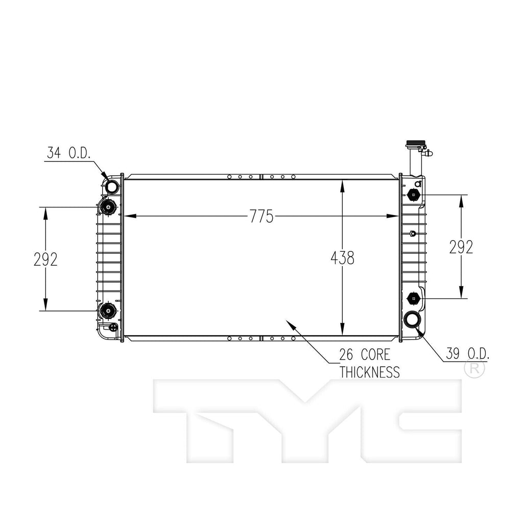 TYC Radiator for Express 1500, Savana 1500, Express 2500, Savana 2500 2793