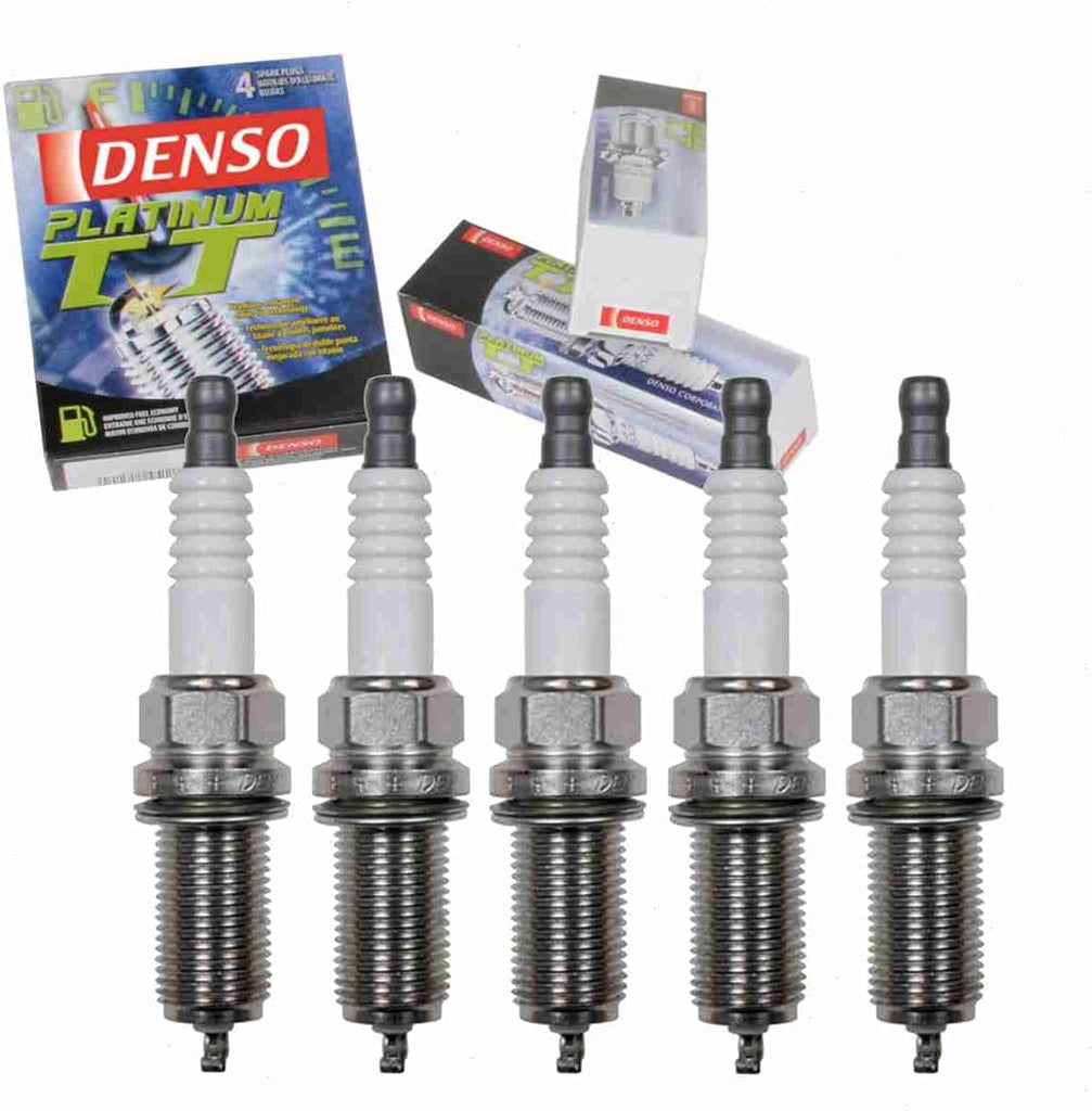 5 Pc DENSO Platinum TT Spark Plugs Compatible with Volvo C30 2.5L L5 2008-2013
