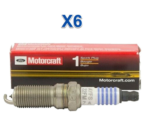 6 Spark Plugs OEM for FORD MOTORCRAFT SP411 AYFS22FM Finewire Platinum