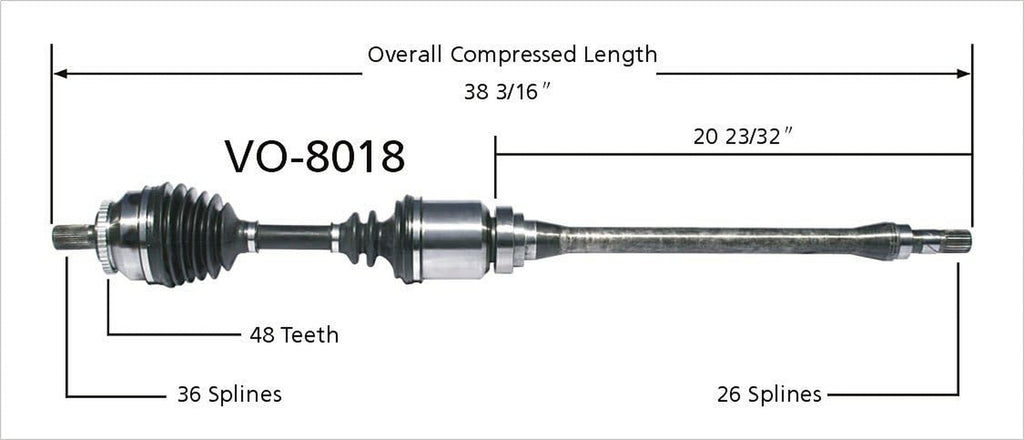 VO-8018 CV Axle Shaft