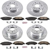 K6560 Front and Rear Z23 Carbon Fiber Brake Pads with Drilled & Slotted Brake Rotors Kit