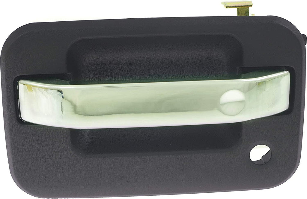 Front and Rear Exterior Door Handle Set of 4 Compatible with 2004-2014 Ford F-150 and 2006-2008 Lincoln Mark LT Chrome Lever with Textured Black Bezel Driver and Passenger Side