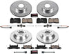 K6724 Front and Rear Z23 Carbon Fiber Brake Pads with Drilled & Slotted Brake Rotors Kit