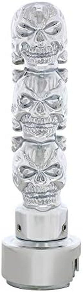 70752 - Manual Transmission Shift Knob - Chrome 3 Skull 13/15/18 Speed Shift Knob with Adapter