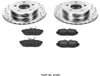K1297 Rear Z23 Carbon Fiber Brake Pads with Drilled & Slotted Brake Rotors Kit