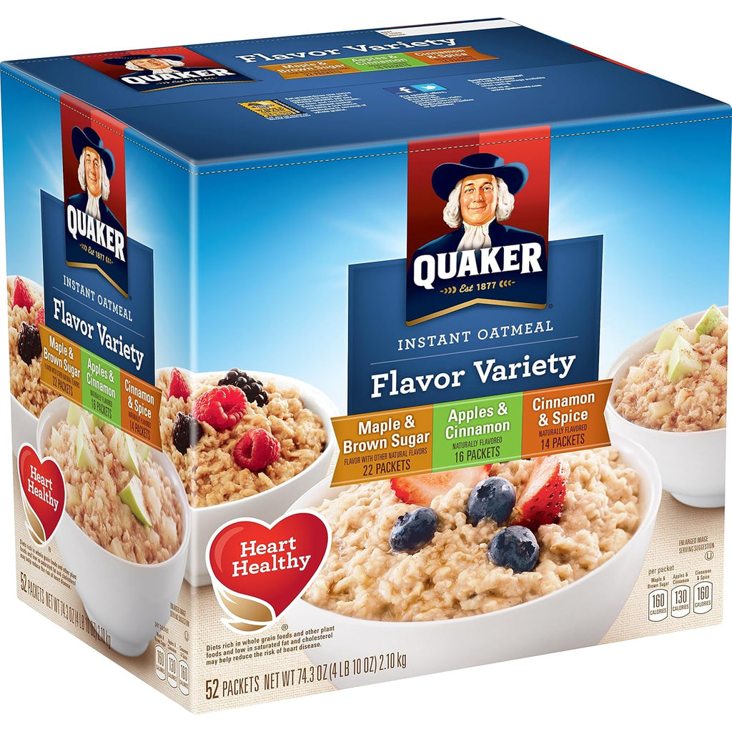 Quaker Instant Oatmeal Variety, 52 ct