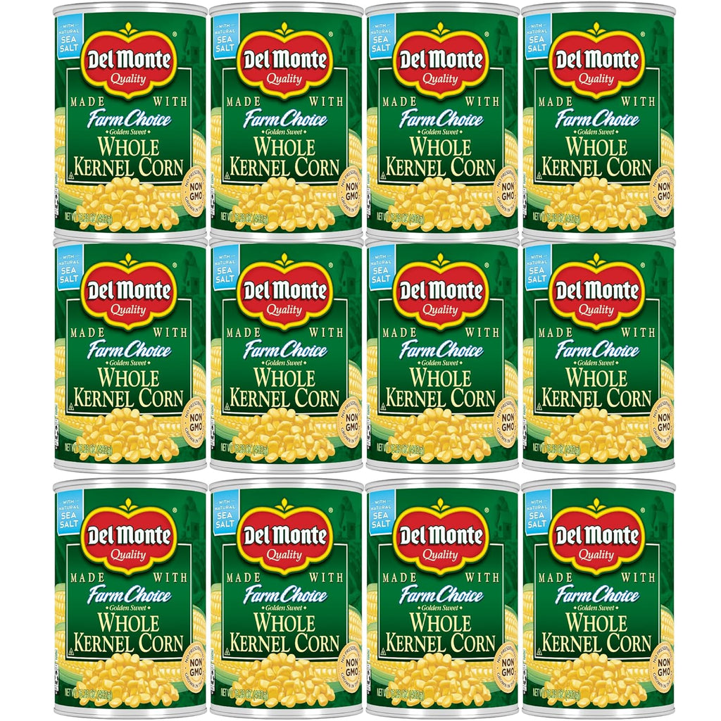 Del Monte Canned Fresh Cut Whole Golden Sweet Kernel Corn, 15.25 Ounce (Pack of 12)