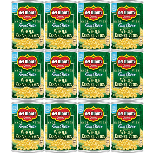 Del Monte Canned Fresh Cut Whole Golden Sweet Kernel Corn, 15.25 Ounce (Pack of 12)