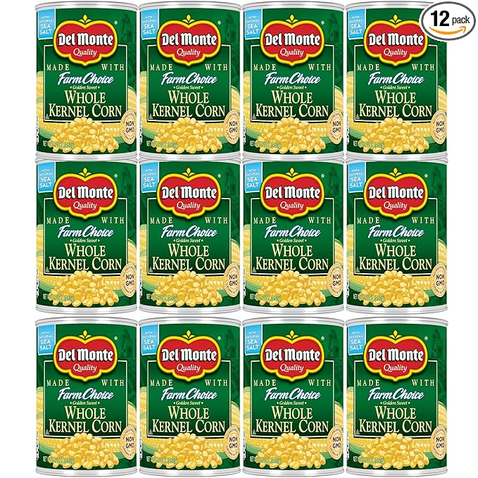Del Monte Canned Fresh Cut Whole Golden Sweet Kernel Corn, 15.25 Ounce (Pack of 12)
