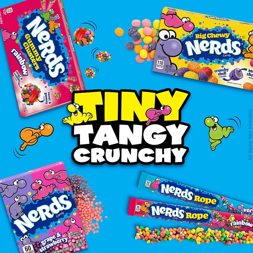 Nerds Gummy Clusters Candy, Rainbow, 3 Ounce Movie Theater Candy Boxes (Pack of 12)